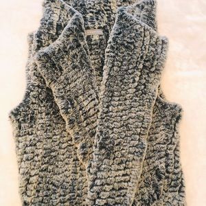 Womens faux fur grey vest